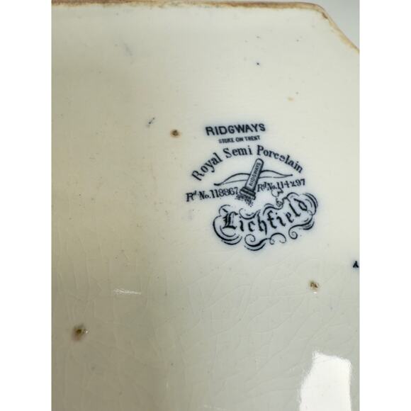 1880’s Transferware Ridgways Litchfield Porcelain Covered Soup Tureen w/Ladle - Picture 9 of 12